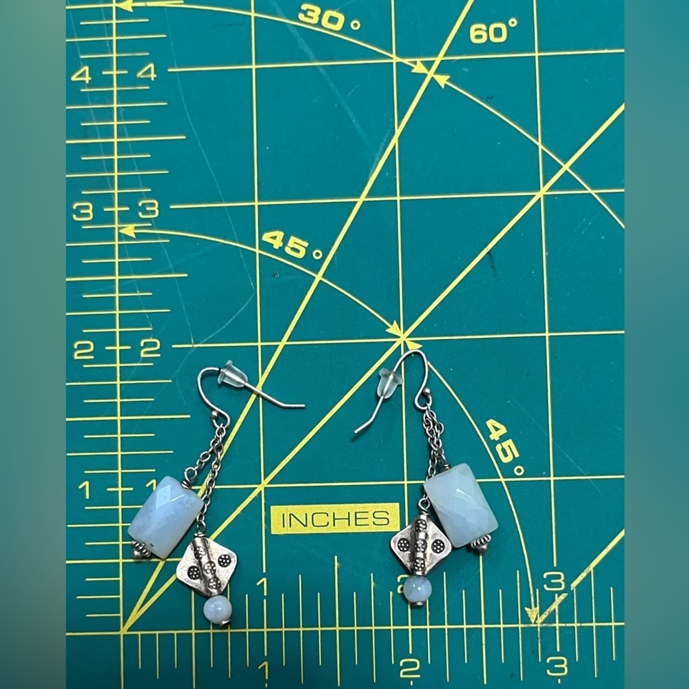 Moonstone Dangling Earrings - Picture 3 of 11